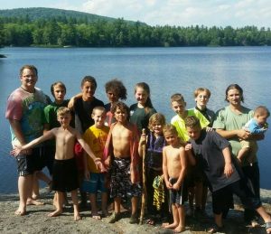 2016 campers after Badge Ceremony at Ellis Pond in Brooks, Maine.